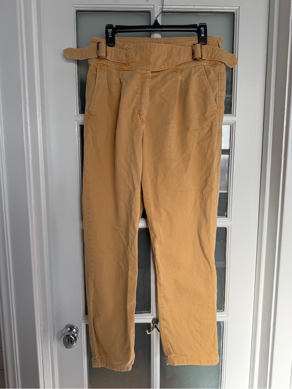 Sezane Francky High-Waist Tailored Trousers in Camel